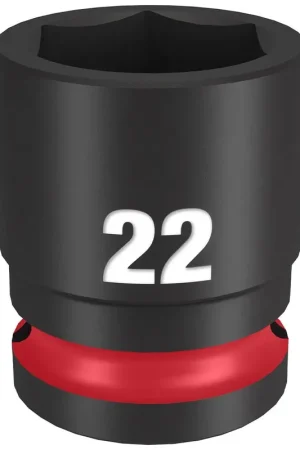 While Supplies Last Milwaukee Shockwave Impact Duty 1/2" Drive 22mm Standard 6 Point Socket 49-66-6254