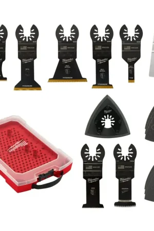 While Supplies Last Milwaukee Universal Fit OPEN-LOK 15PC Oscillating Multi-Tool Blade Kit w/ Modular Case 49-10-9114