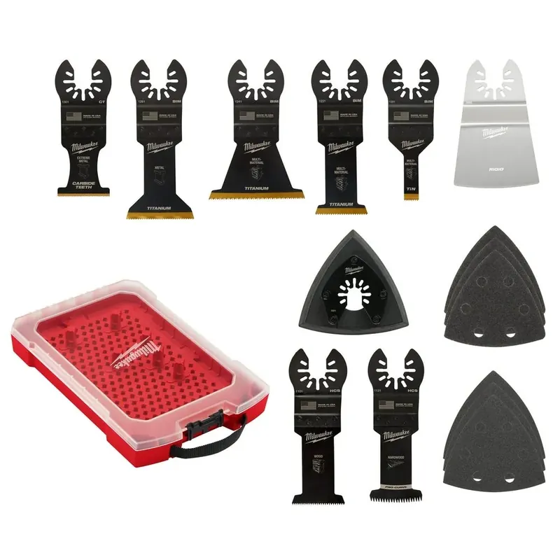 While Supplies Last Milwaukee Universal Fit OPEN-LOK 15PC Oscillating Multi-Tool Blade Kit w/ Modular Case 49-10-9114