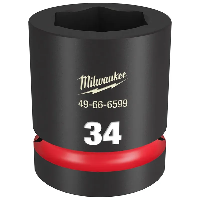 Affordable Milwaukee Shockwave Impact Duty 1" Drive 34mm Standard 6 Point Socket 49-66-6599