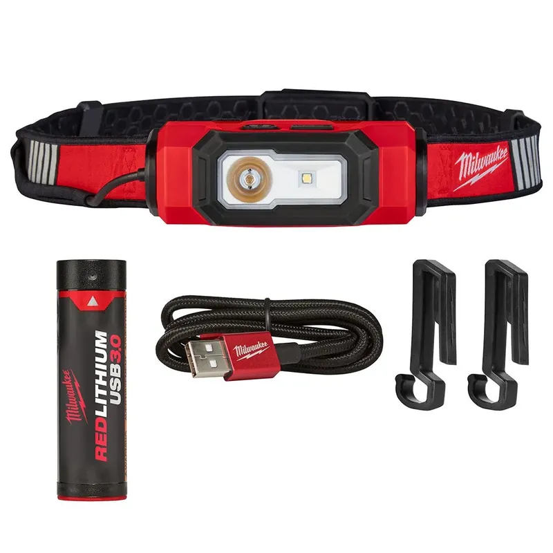 Authentic Milwaukee REDLITHIUM USB BEACON Rechargeable 600 Lumen Hard Hat Light (3.0Ah) Kit 2116-21